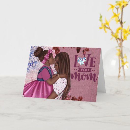 Je houdt van moeder en kind Moederdag Kaart (Gele Bloem)