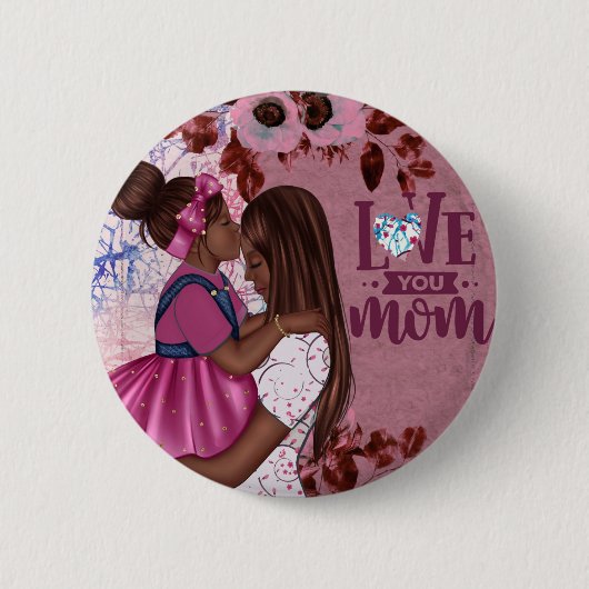 Je houdt van moeder en kind Moederdag Ronde Button 5,7 Cm (Voorkant)