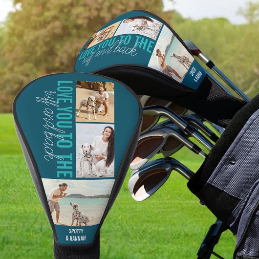 Je houdt van Ruff en Back 3 Foto Blauwgroen Blauw Golfheadcover