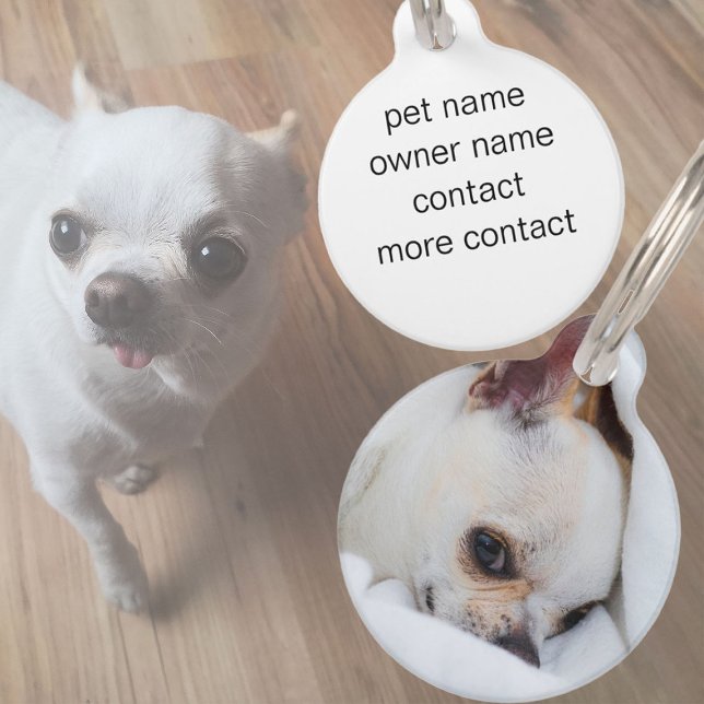 Je huisdier hond puppy aangepaste foto chihuahua huisdierpenning (Your pet dog puppy custom photo chihuahua pet ID tag)