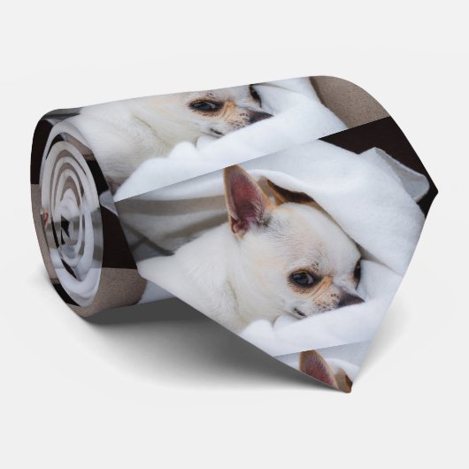 Je huisdier hond puppy custom foto chihuahua, 2-zi stropdas (Opgerold)