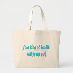 Je idee van gezondheid grote boodschappentas tote bag