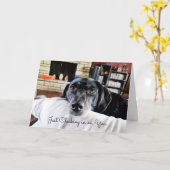 Je inchecken | Cute Dog Personalized Kaart (Gele Bloem)