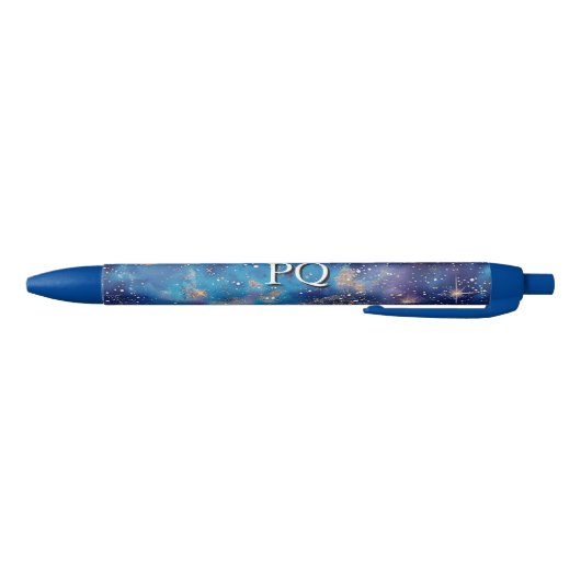 Je Initialen Monogram Blue Galaxy Blauwe Inkt Pen (Bodem)