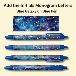Je Initialen Monogram Blue Galaxy Blauwe Inkt Pen