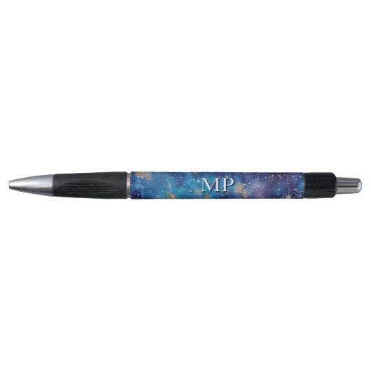 Je Initialen Monogram Blue Galaxy Pen (Voorkant)
