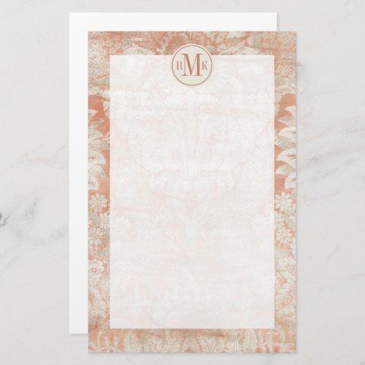 Je Initialen toevoegen | Garnet Weft Briefpapier (Voorkant / Achterkant)