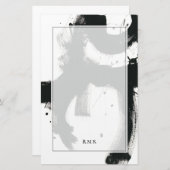 Je Initialen toevoegen | Onyx Gesture Briefpapier (Voorkant / Achterkant)