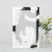 Je Initialen toevoegen | Onyx Gesture Briefpapier (Staand voorkant)