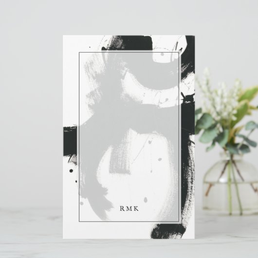 Je Initialen toevoegen | Onyx Gesture Briefpapier (Staand voorkant)