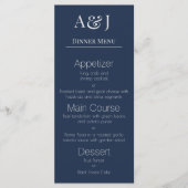 Je initiële letters op Navyblauw Modern en Elegant Menu (Voorkant)