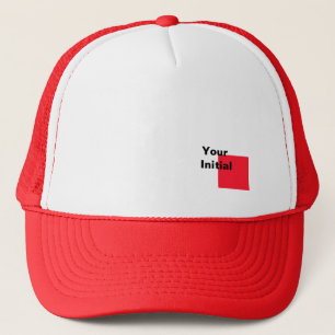 Je initiële monogram rood trucker pet