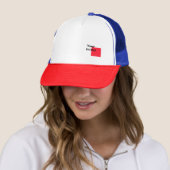 Je initiële monogram rood wit blauw trucker pet (In situ)