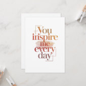 Je inspireert me elke dag kaart (Voorkant / Achterkant in situ)