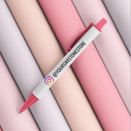 Je Instagram-gebruikersnaam en social media-pictog Zwarte Inkt Pen