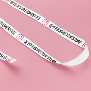 Je Instagram Naam Social Media Logo Icoon Satijnen Lint