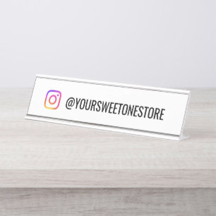 Je Instagram-naam & social media-pictogram  Bureau Naambordje