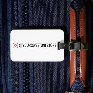 Je Instagram-naam & Social Media-pictogrampromo Bagagelabel