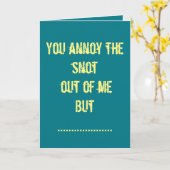 Je irriteert me, maar ik hou van je kaart (Gele Bloem)