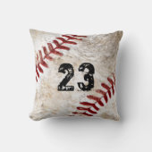 Je Jersey nummer, Monogram Dirty Baseball Pillow Kussen (Voorkant)