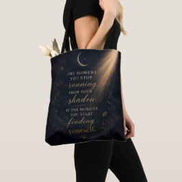 Je jezelf vinden Schaduw Werk Gouden Maan Kunst Tote Bag