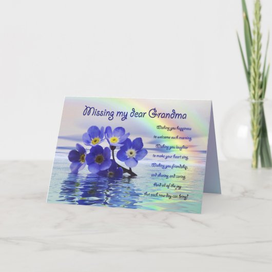 Je kaart missen voor oma met vergeet me notities (Voorkant)