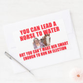 Je kan een paard naar water leiden rechthoekige sticker (Envelop)