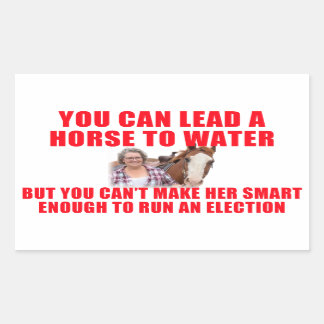 Je kan een paard naar water leiden rechthoekige sticker