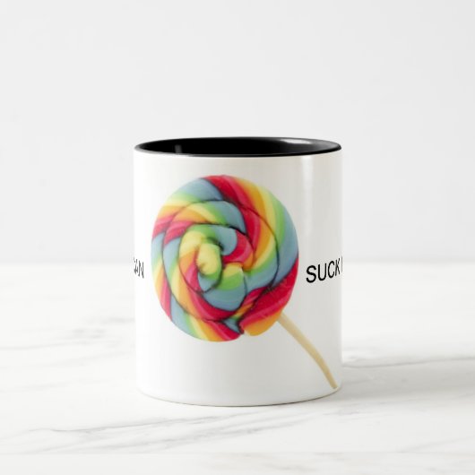 Je kan het zuigen tweekleurige koffiemok (Center)