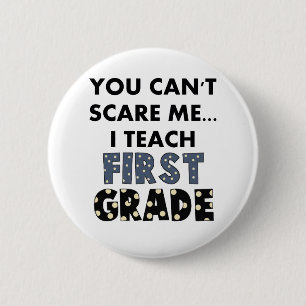 Je kan me niet schelen... ik leer de eerste klas. ronde button 5,7 cm