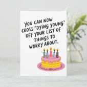 Je kan nu Dying Young Funny Old Age Birth overschr Kaart (Staand voorkant)