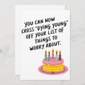 Je kan nu Dying Young Funny Old Age Birth overschr Kaart (Voorkant / Achterkant)