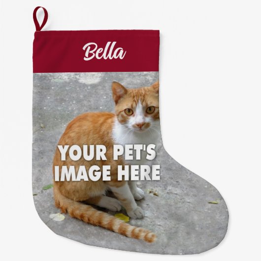 Je kat foto kerststaart grote kerstsok (Voorkant)