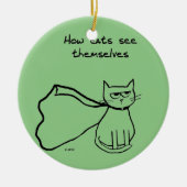Je kat in de superheld - grappige kat-gift keramisch ornament (Voorkant)