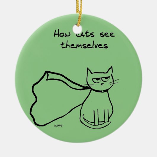 Je kat in de superheld - grappige kat-gift keramisch ornament (Voorkant)