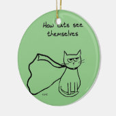 Je kat in de superheld - grappige kat-gift keramisch ornament (Links)