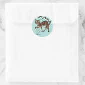 Je kat is 'Meow'. Ronde Sticker (Tas)