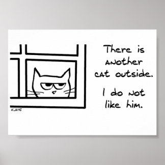 Je kat vindt die andere kat niet leuk poster