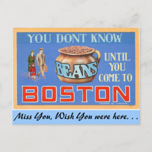 Je kent geen bonen tot je naar Boston komt Briefkaart