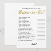 Je kent het bruid vrijgezellenfeest spel goud kaart (Voorkant / Achterkant)