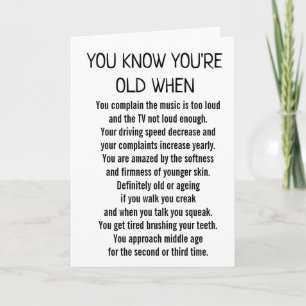 ** JE KENT JE OUDE WANNEER ** VERJAARDAG KAART