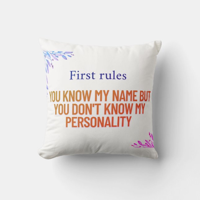 Je kent mijn naam, maar je kent mijn persoonlijkhe kussen (Voorkant)