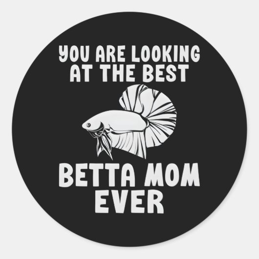 Je kijkt naar de beste Betta Mam ooit Betta M Ronde Sticker (Voorkant)