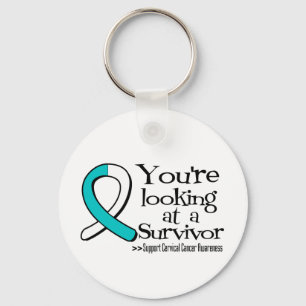 Je kijkt naar een Cervical Cancer Survivor Sleutelhanger