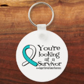 Je kijkt naar een Cervical Cancer Survivor Sleutelhanger (Voorkant)