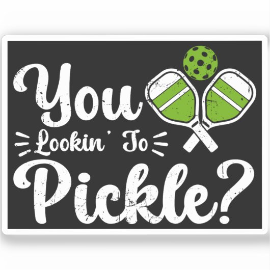 Je kijkt naar Pickle Pickleball Player Funny Sticker (Voorkant)