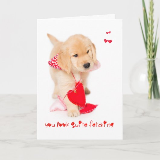 Je kijkt naar Puppy Valentijn halen Feestdagen Kaart (Voorkant)