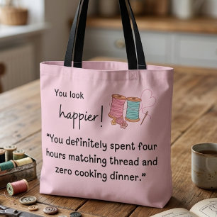 Je kijkt vrolijker! 4 uur lang draadjes matchen tote bag