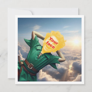 Je kind als Peter Pan vliegend hoog, sprookje Kaart