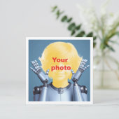 Je kind als robot, robot uitnodiging, robot kaart (Staand voorkant)